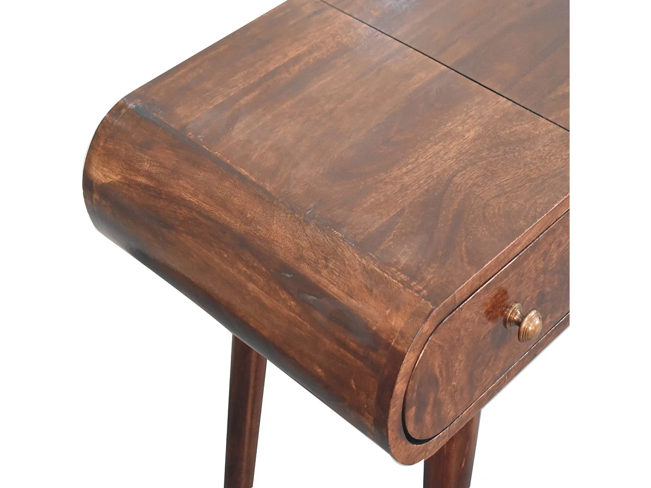 Artisan Furniture Solid Wood California Walnut Dressing Table with Foldable Mirror