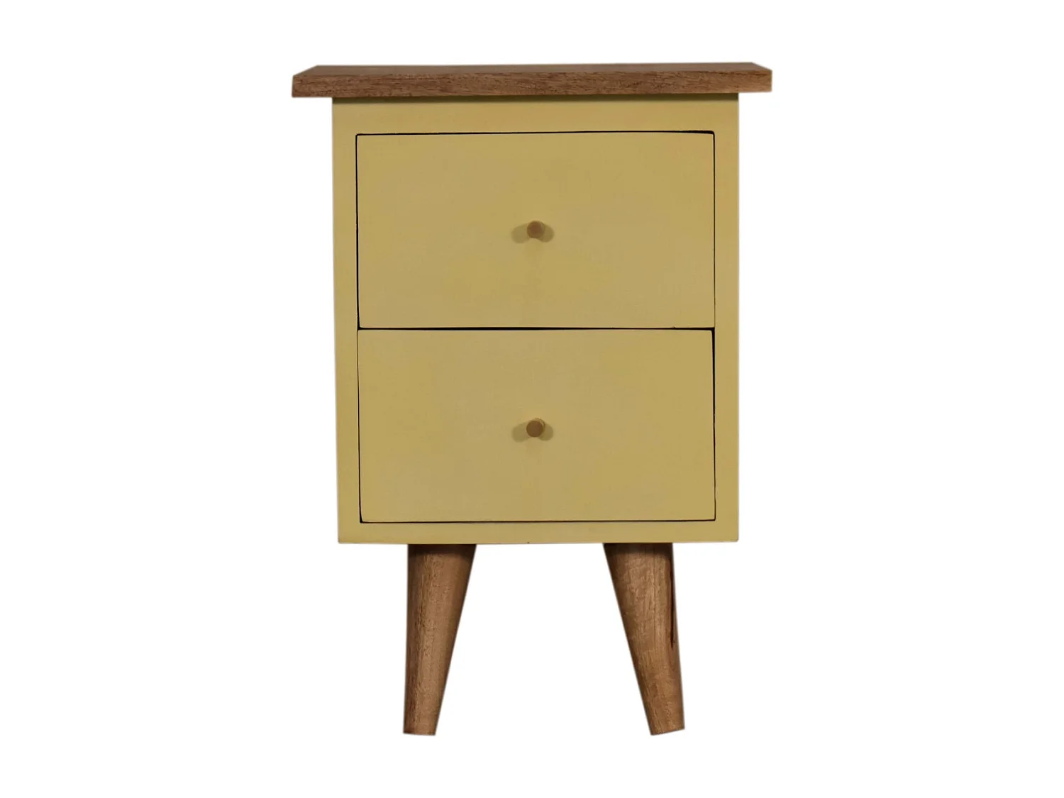 Artisan Furniture Solid Wood Yellow Hand Painted Bedside