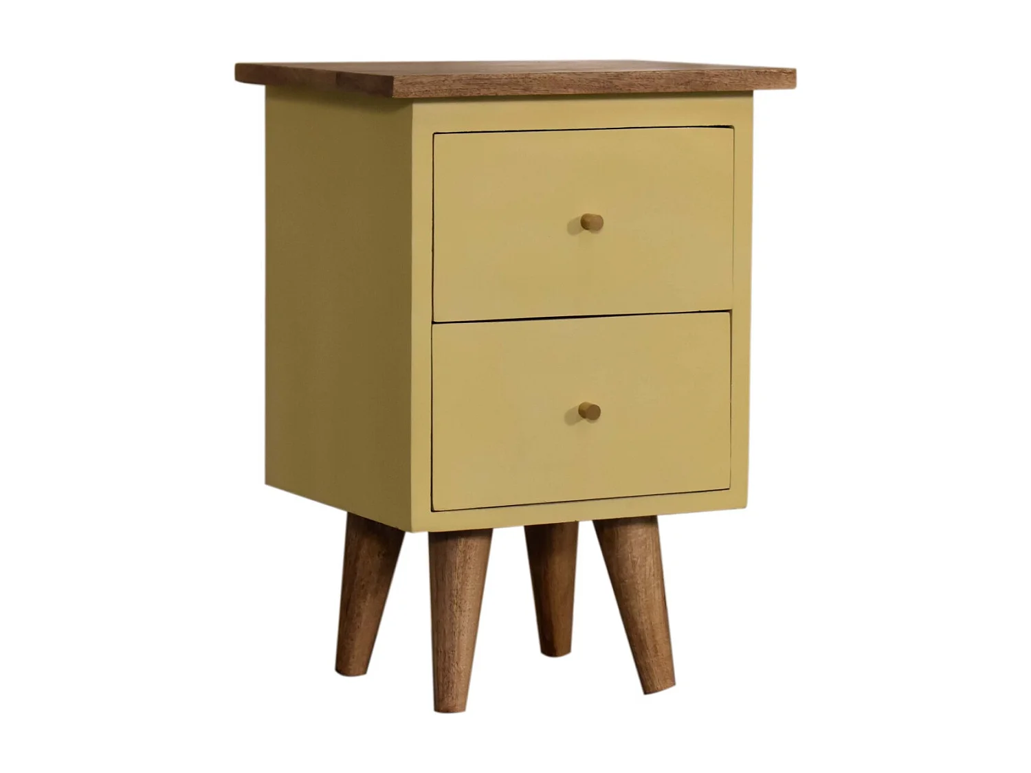 Artisan Furniture Solid Wood Yellow Hand Painted Bedside