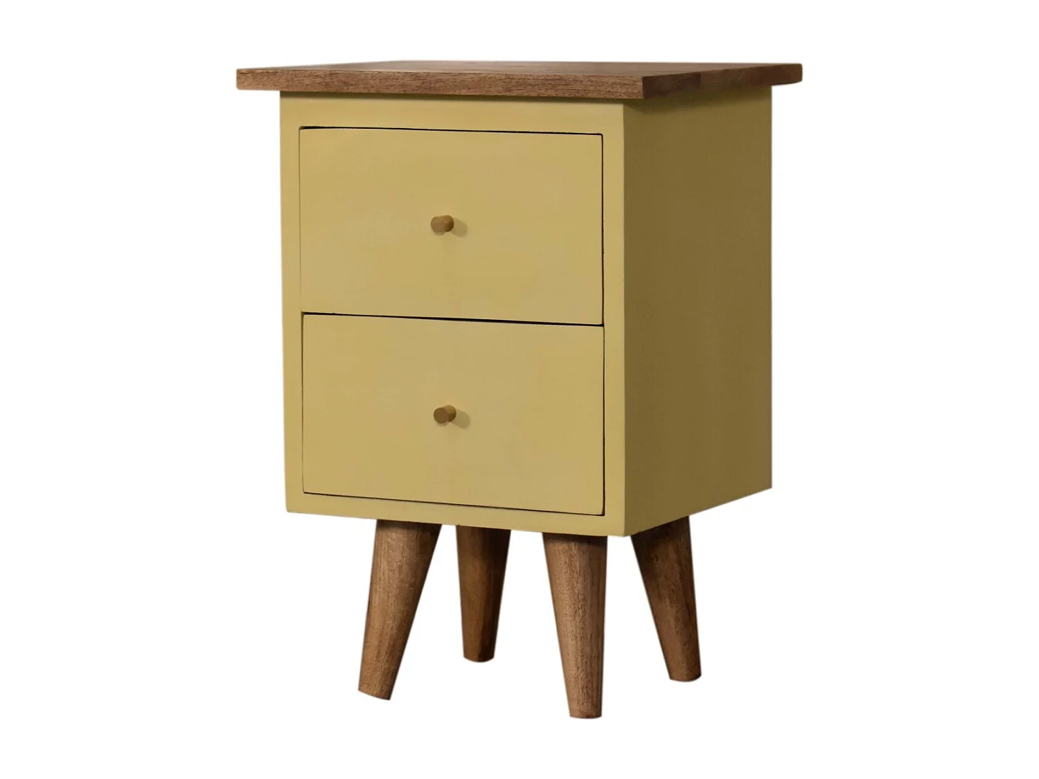 Artisan Furniture Solid Wood Yellow Hand Painted Bedside
