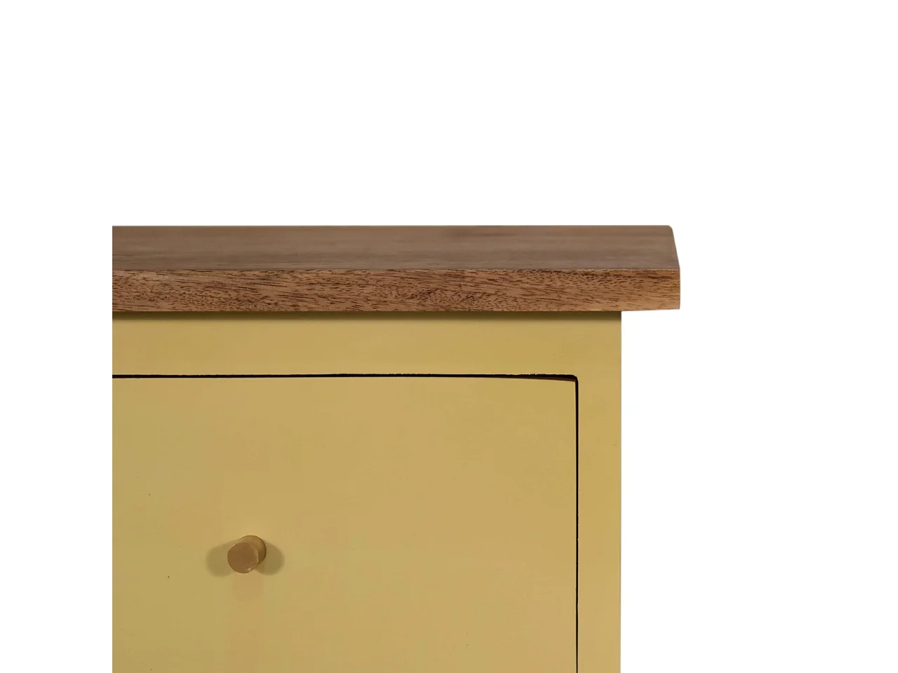 Artisan Furniture Solid Wood Yellow Hand Painted Bedside