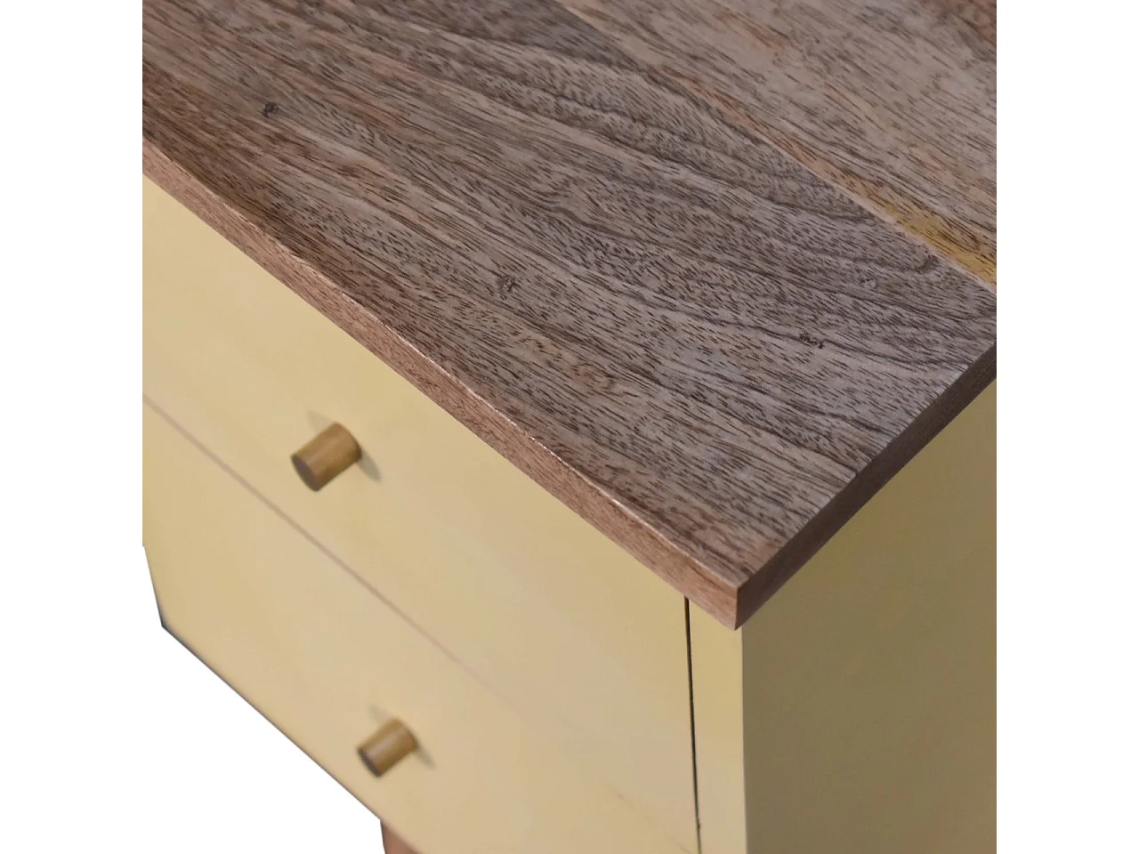 Artisan Furniture Solid Wood Yellow Hand Painted Bedside