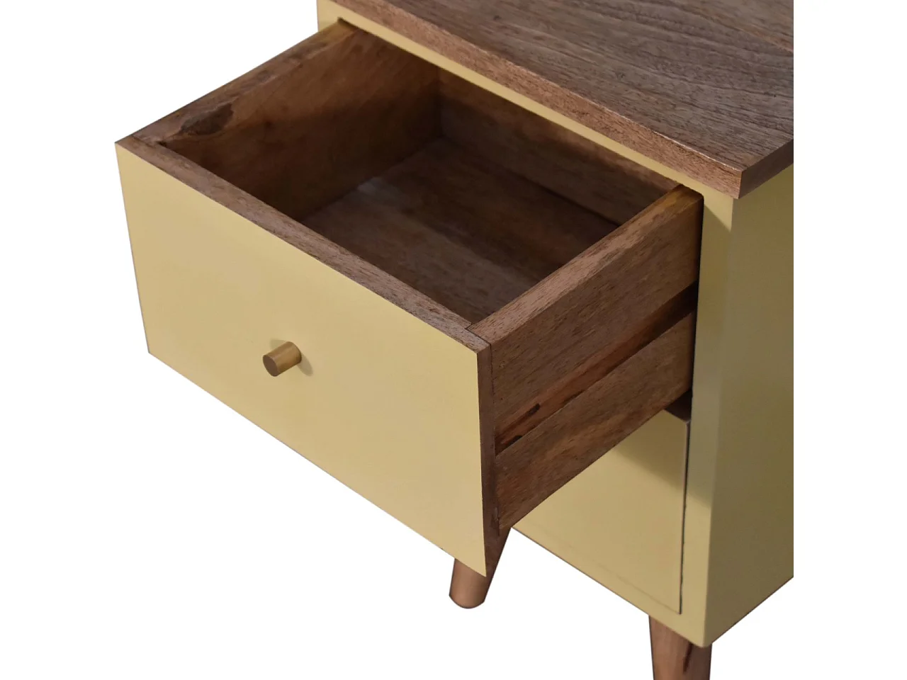 Artisan Furniture Solid Wood Yellow Hand Painted Bedside