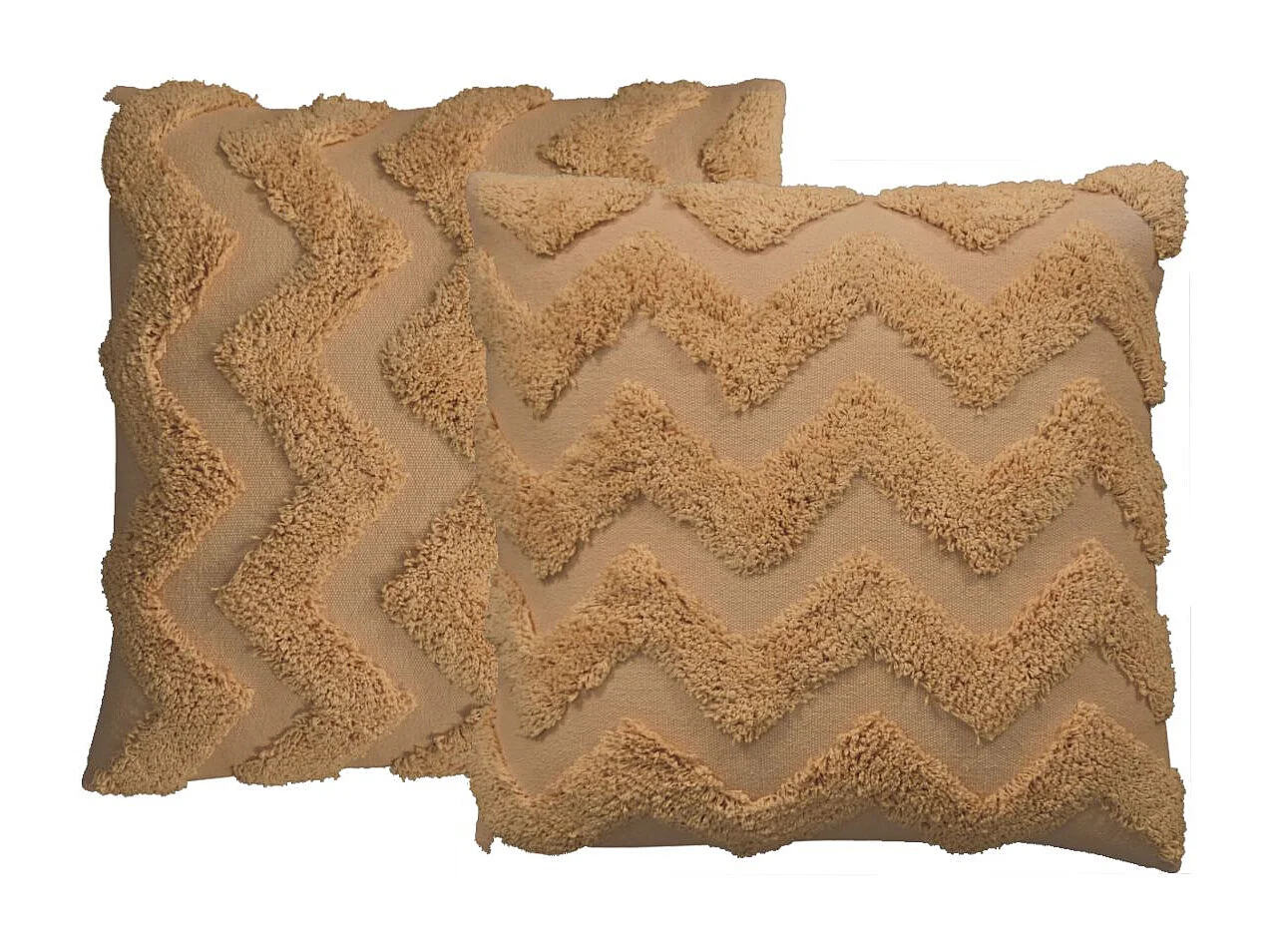 Artisan Furniture Solid Wood Mustard Zig-zag Cushion Set of 2
