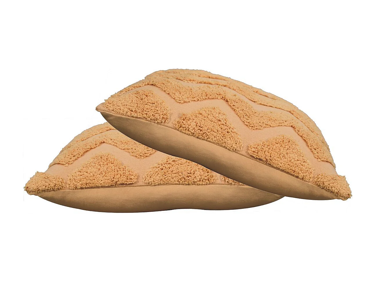 Artisan Furniture Solid Wood Mustard Zig-zag Cushion Set of 2