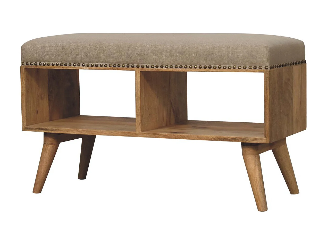 Artisan Furniture Solid Wood Studded Linen Open Bench