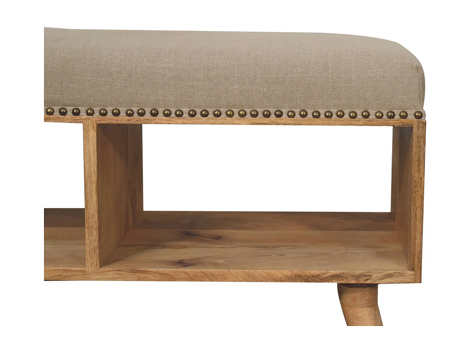 Artisan Furniture Solid Wood Studded Linen Open Bench