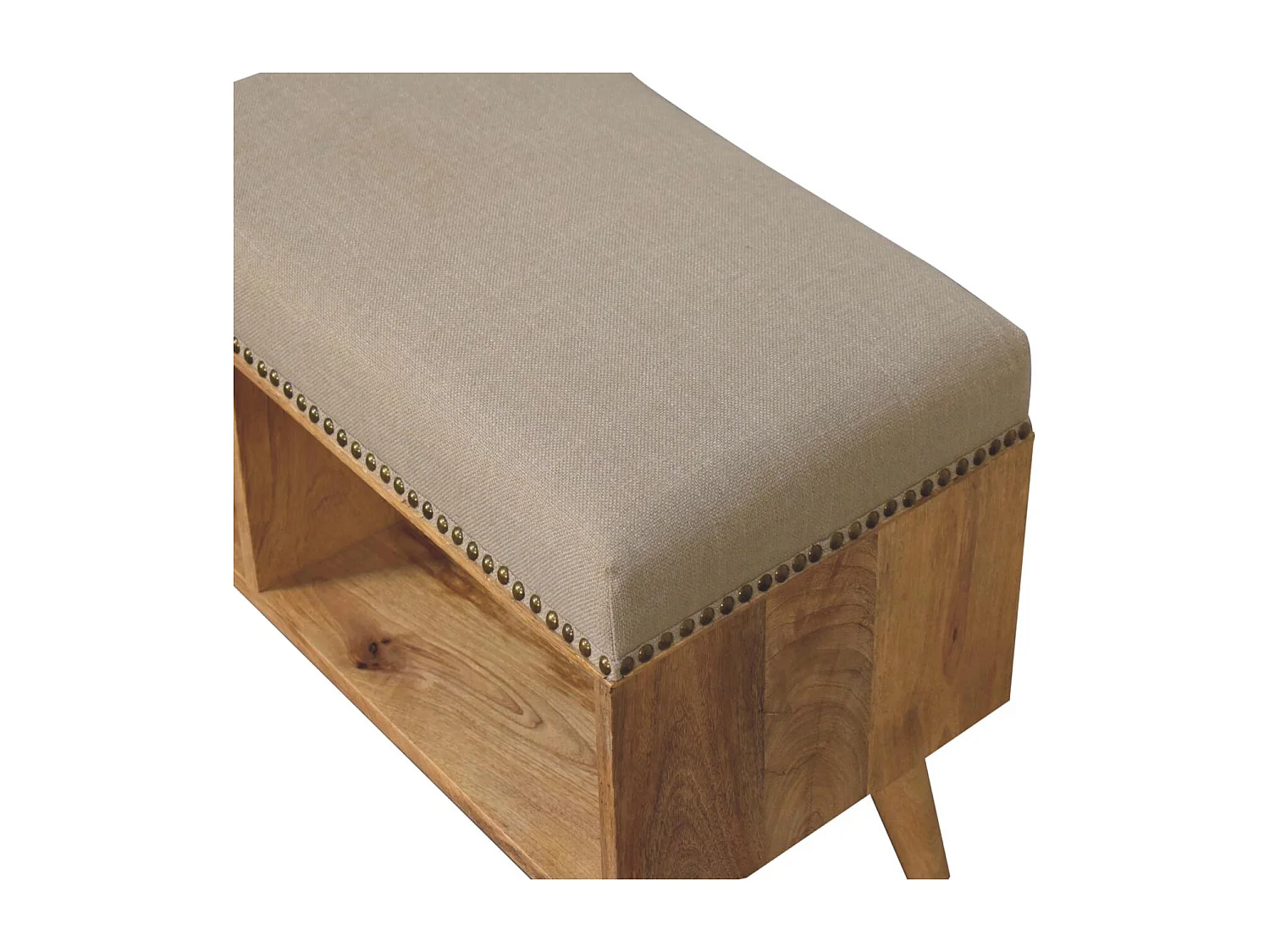 Artisan Furniture Solid Wood Studded Linen Open Bench