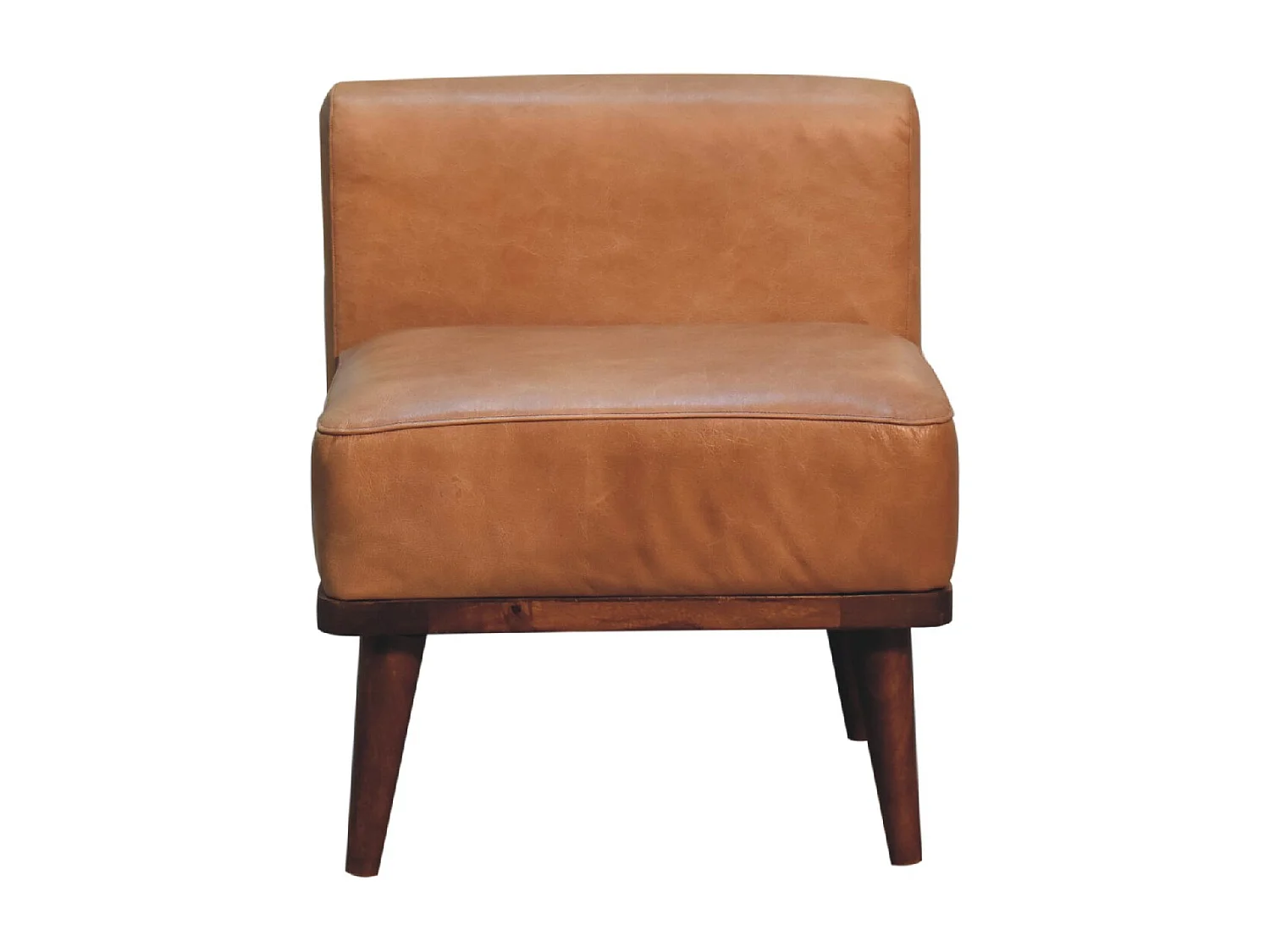Artisan Furniture Solid Wood Tan Buffalo Backrest Footstool