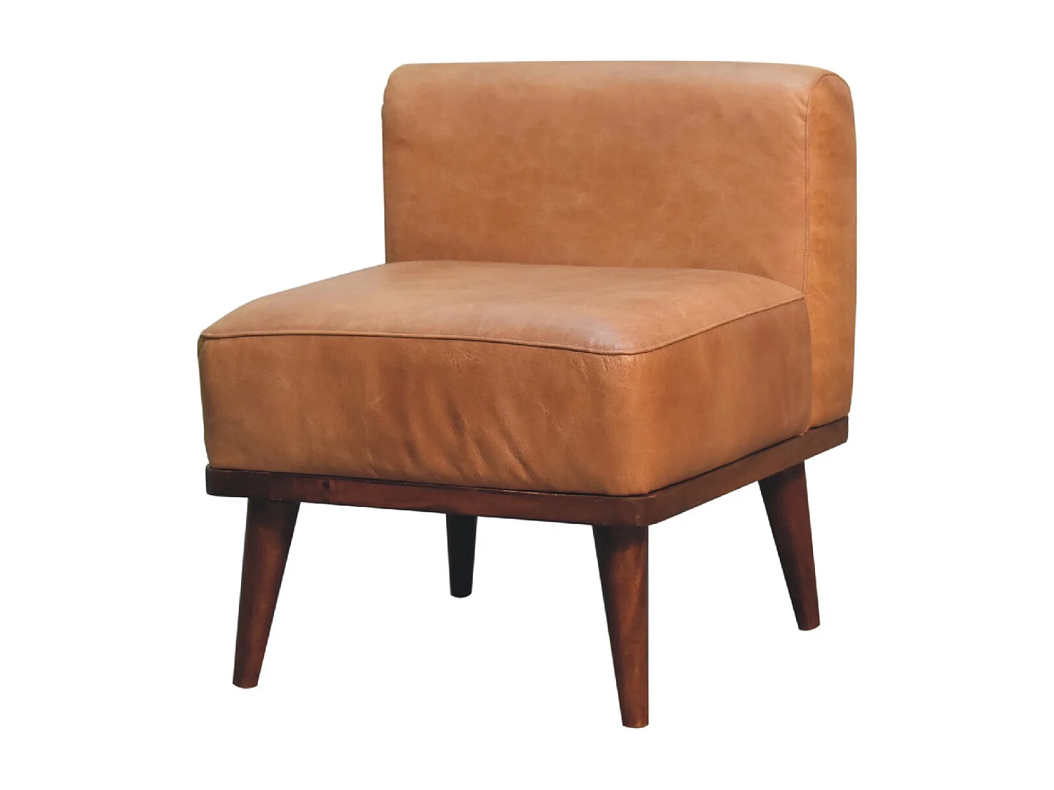 Artisan Furniture Solid Wood Tan Buffalo Backrest Footstool