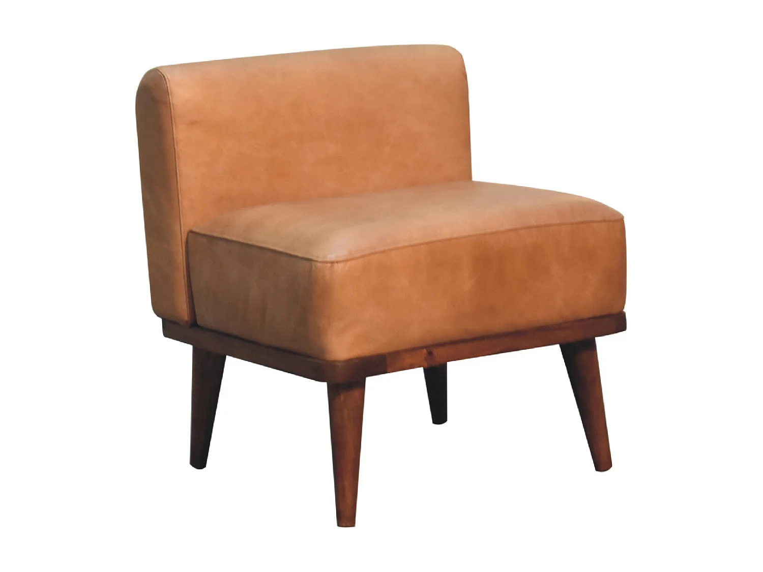 Artisan Furniture Solid Wood Tan Buffalo Backrest Footstool