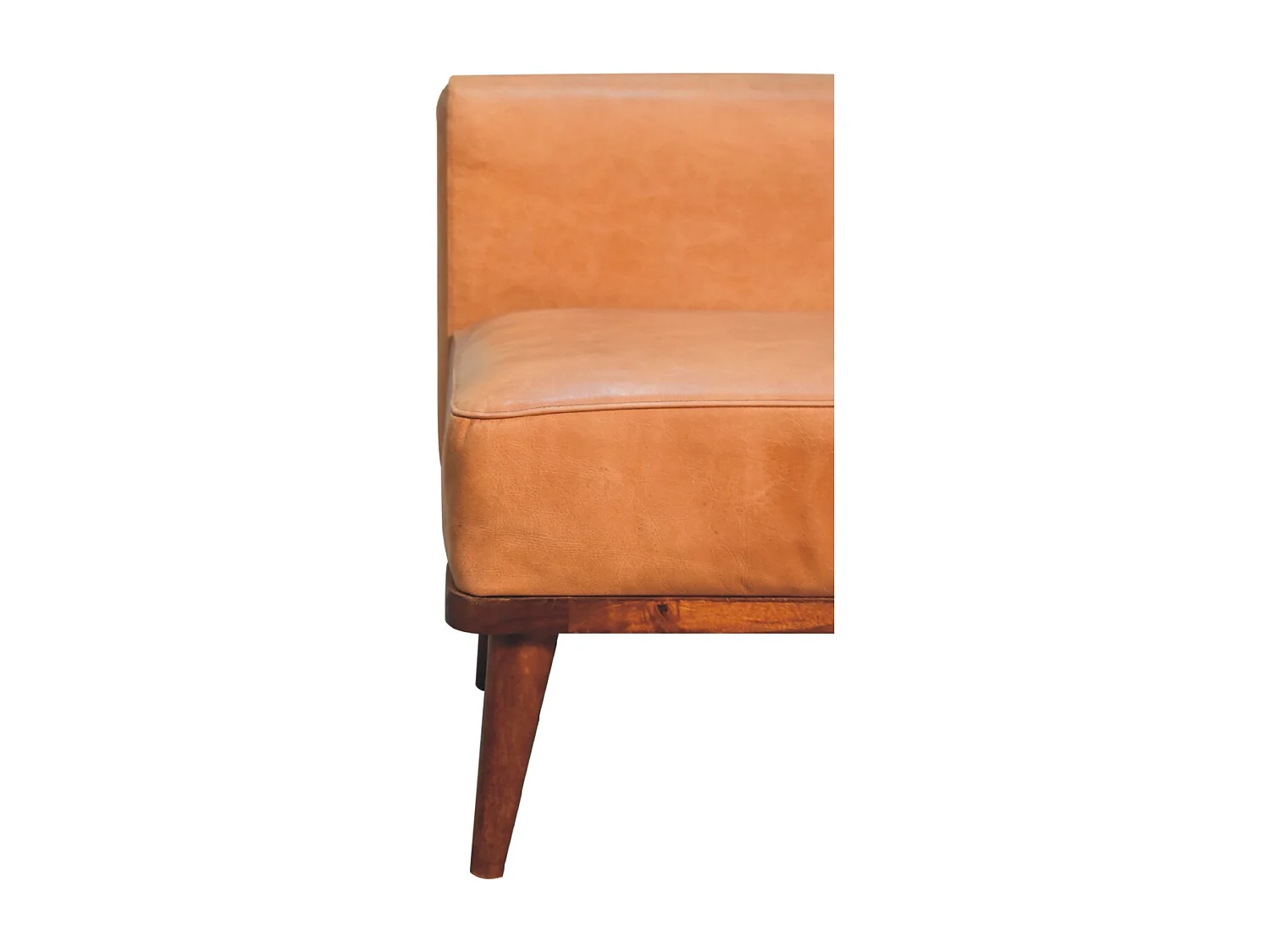 Artisan Furniture Solid Wood Tan Buffalo Backrest Footstool