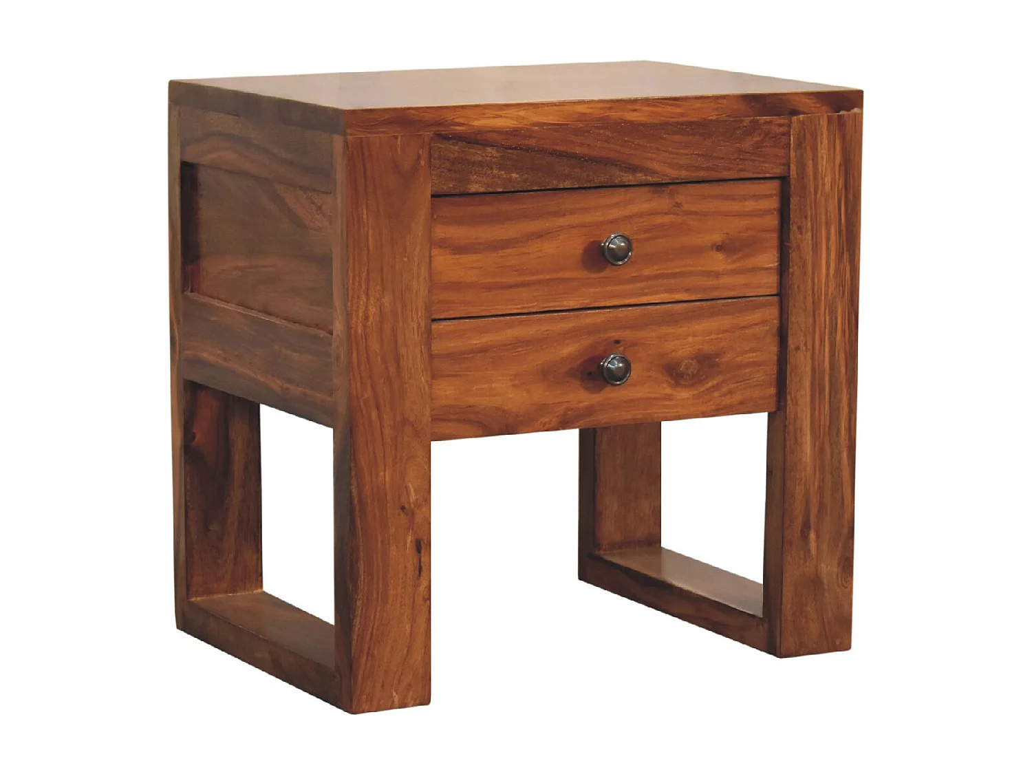 Artisan Furniture Solid Wood U-Square Honey Bedside