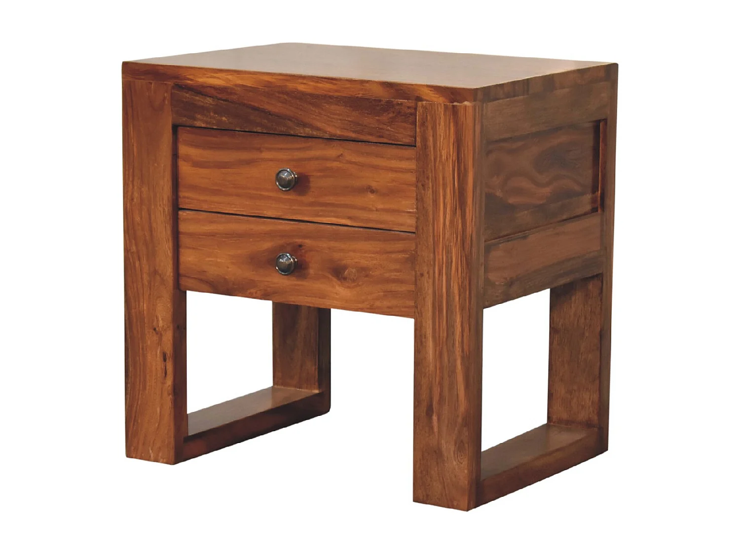 Artisan Furniture Solid Wood U-Square Honey Bedside