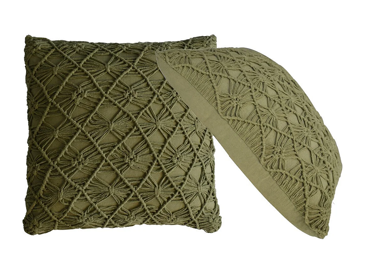 Artisan Furniture Solid Wood Green Maura Cushion - Set of 2