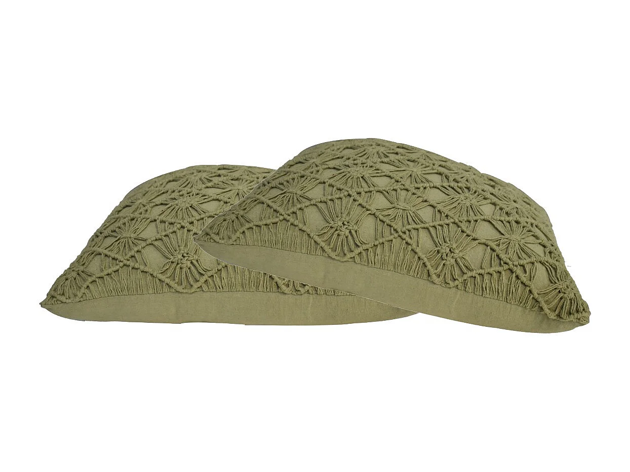 Artisan Furniture Solid Wood Green Maura Cushion - Set of 2