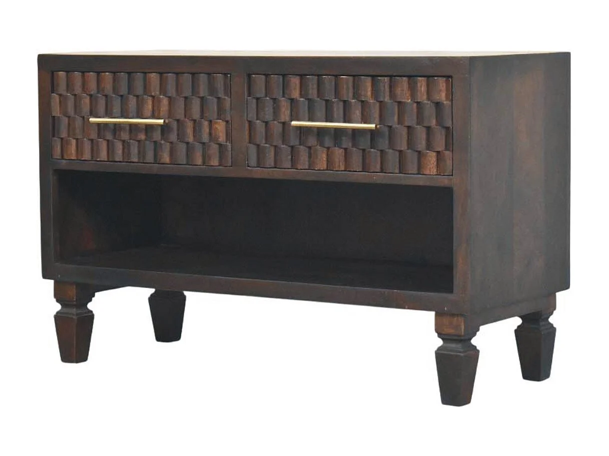 Artisan Furniture Solid Wood Cadiz Carved Shoe Storage Bench