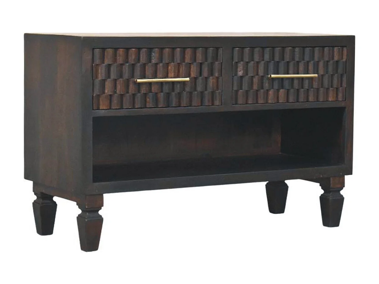 Artisan Furniture Solid Wood Cadiz Carved Shoe Storage Bench