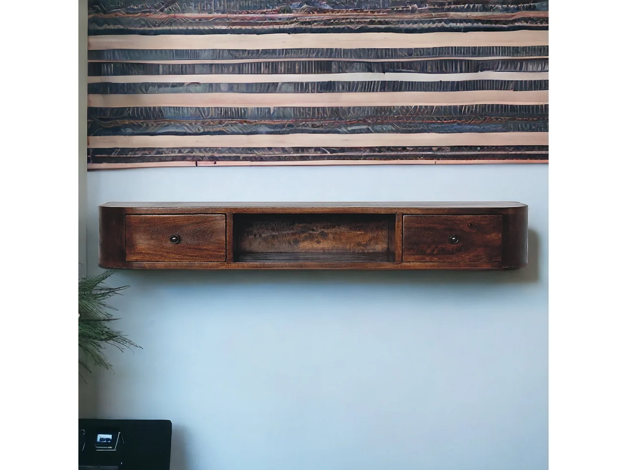 Artisan Furniture Solid Wood Lunar 2 Drawer Wall Mounted Console