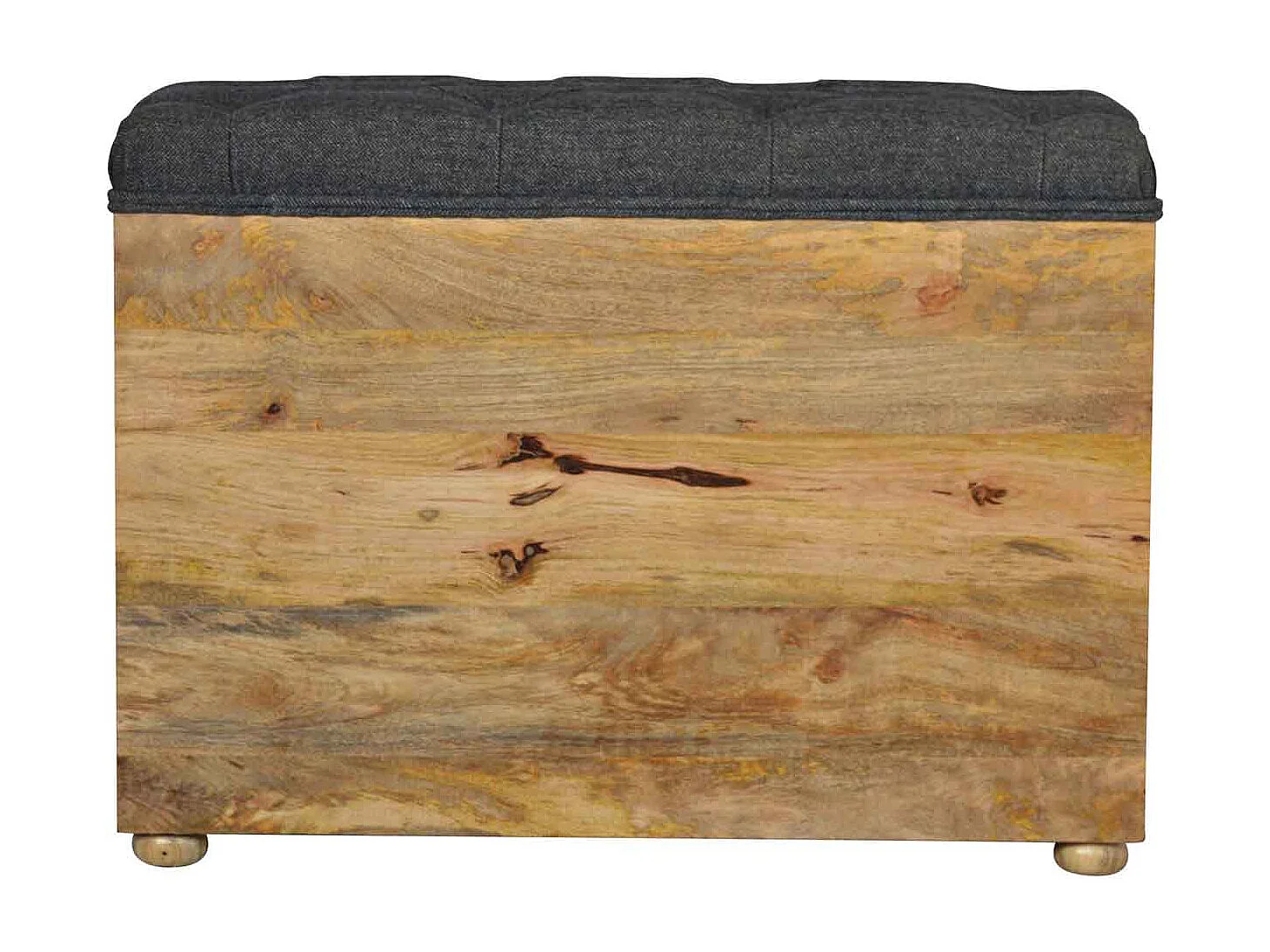 Artisan Furniture Solid Wood Black Tweed 1 Drawer Bench