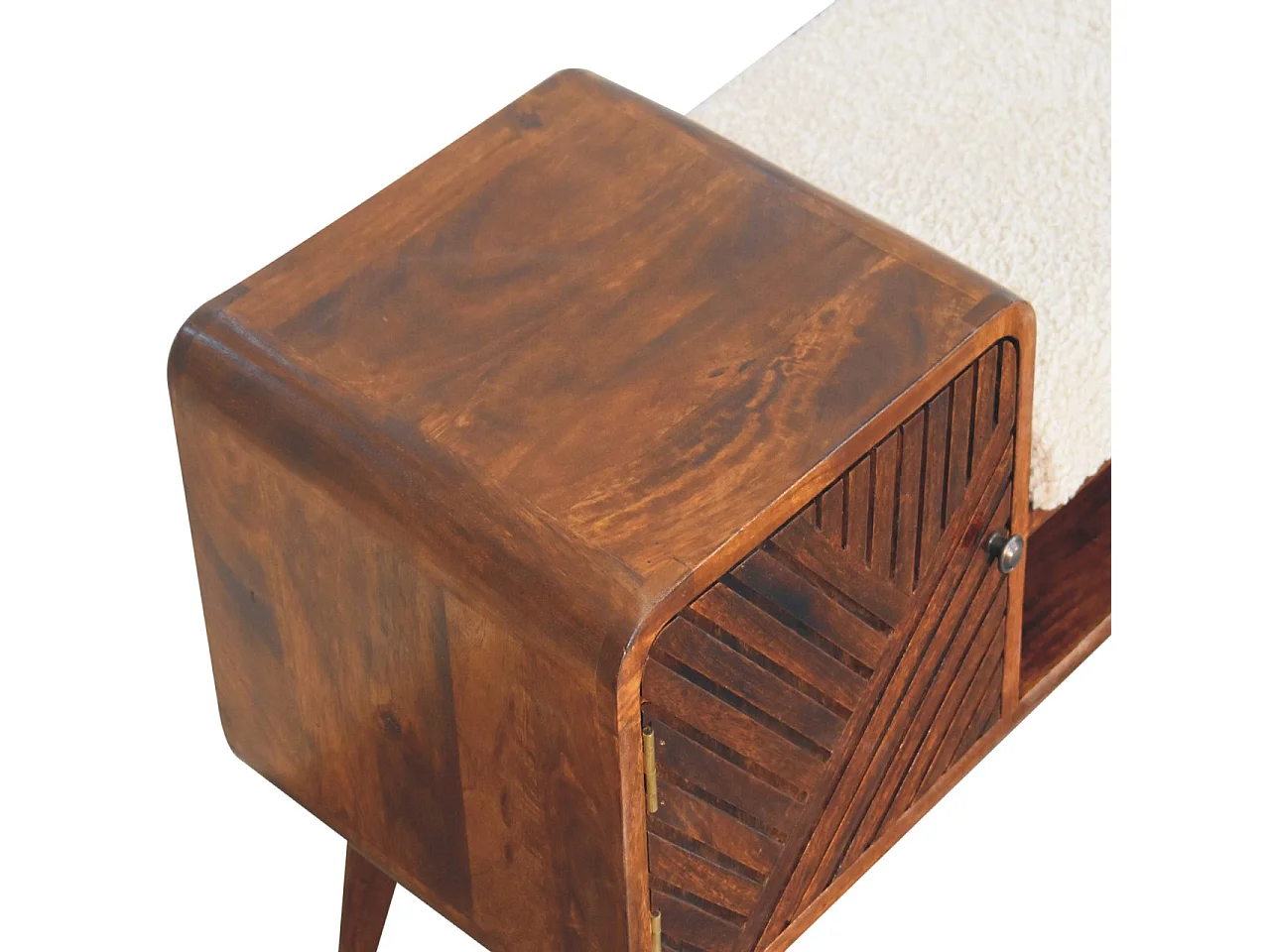 Artisan Furniture Solid Wood Boucle Carved Chestnut Telephone Table