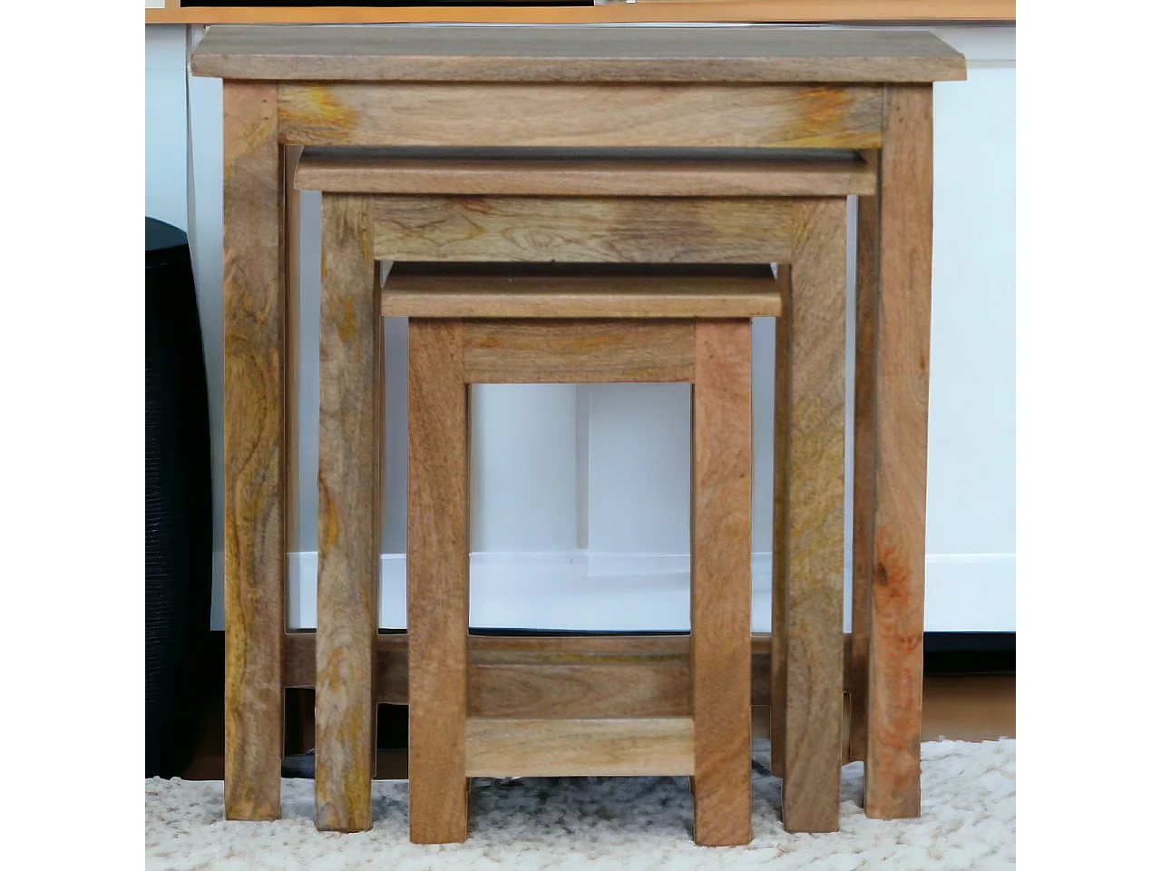 Artisan Furniture Solid Wood Country Solid Wood Stool Set of 3