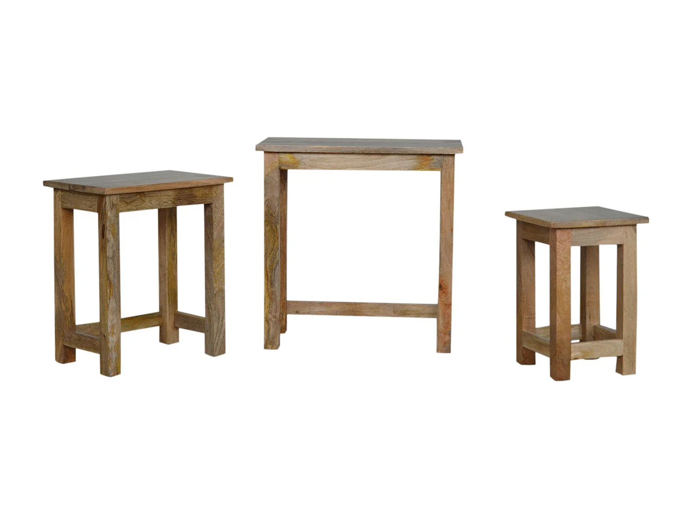 Artisan Furniture Solid Wood Country Solid Wood Stool Set of 3