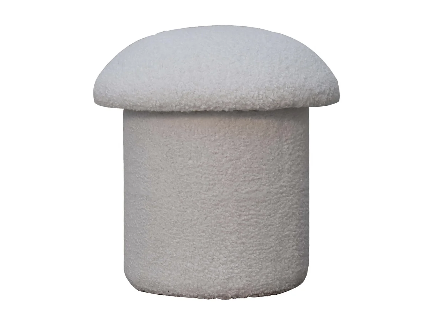 Artisan Furniture Solid Wood White Boucle Mushroom Footstool