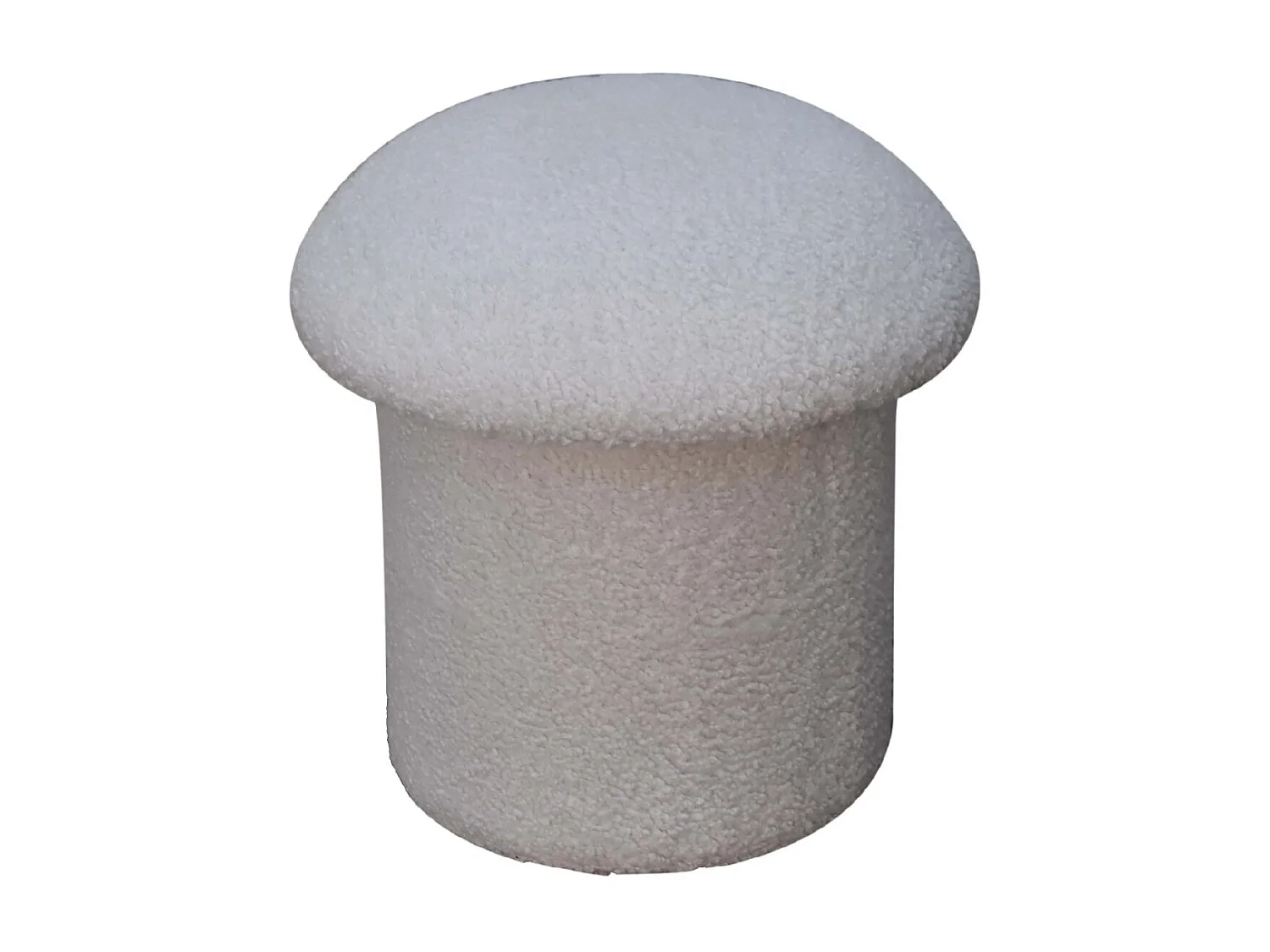 Artisan Furniture Solid Wood White Boucle Mushroom Footstool