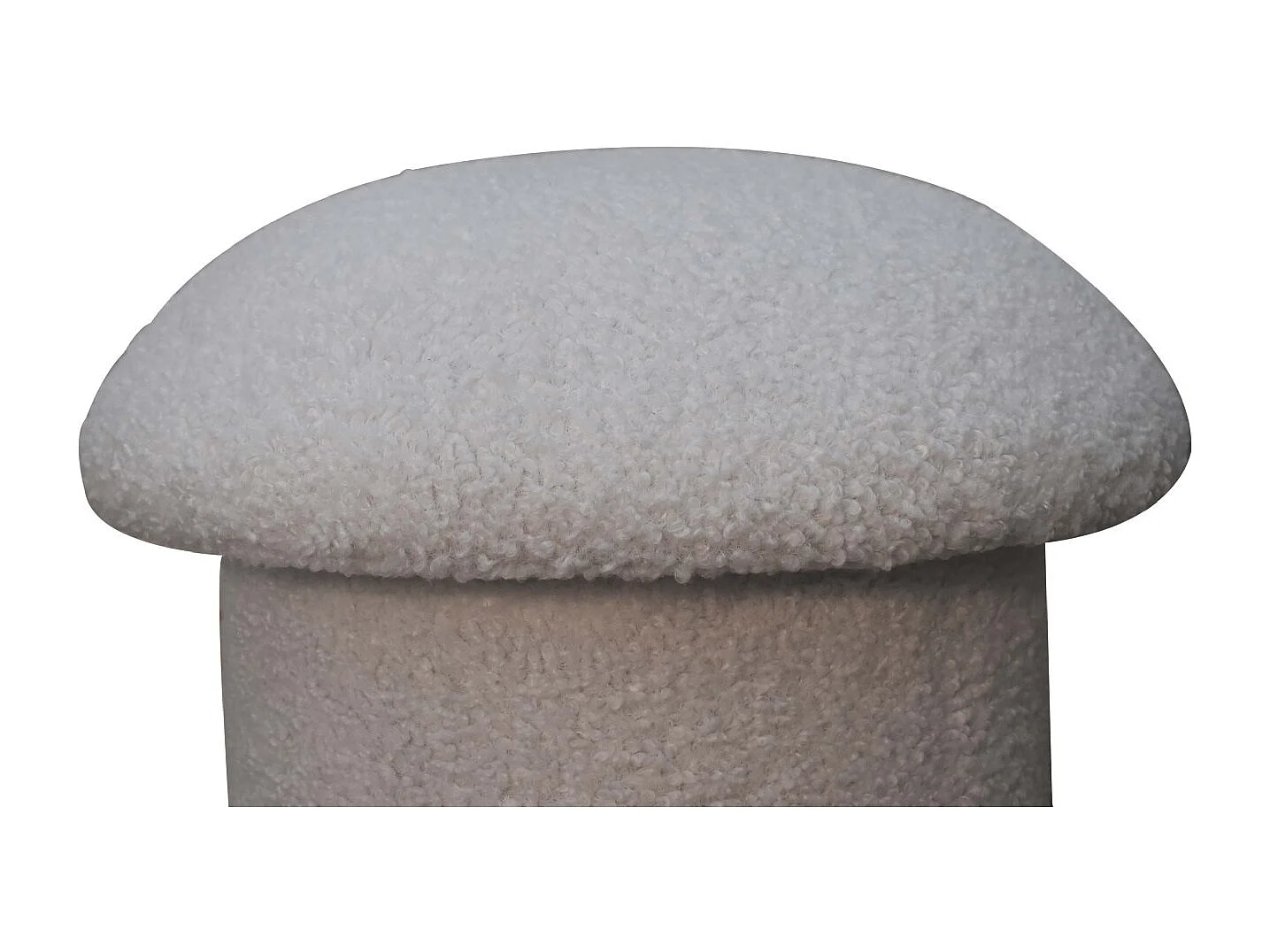 Artisan Furniture Solid Wood White Boucle Mushroom Footstool