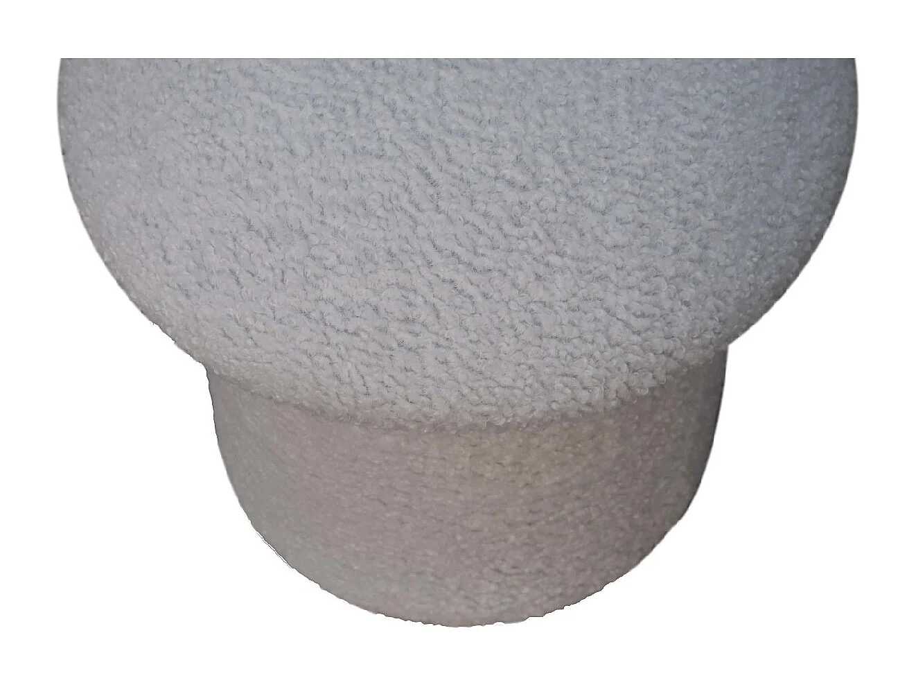 Artisan Furniture Solid Wood White Boucle Mushroom Footstool