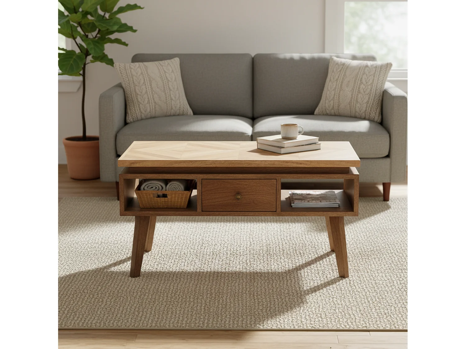Artisan Furniture Solid Wood Classic Grey Granary Coffee Table