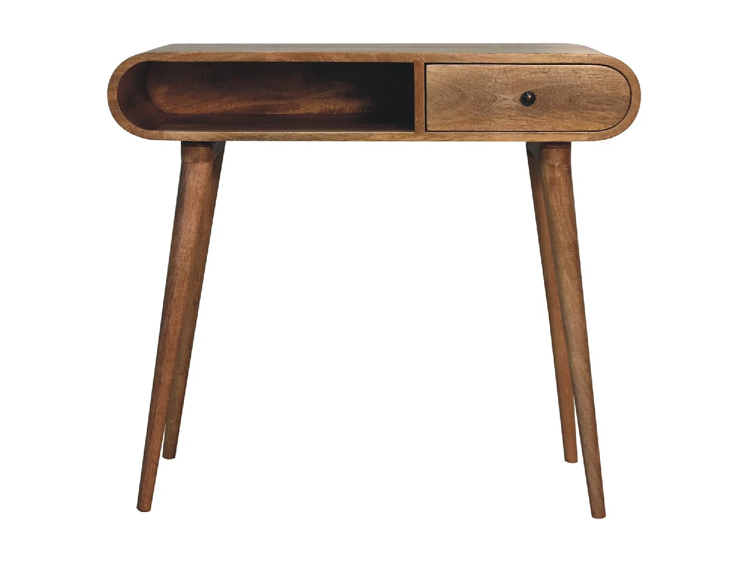 Artisan Furniture Solid Wood Curved Oak-ish Writing Desk
