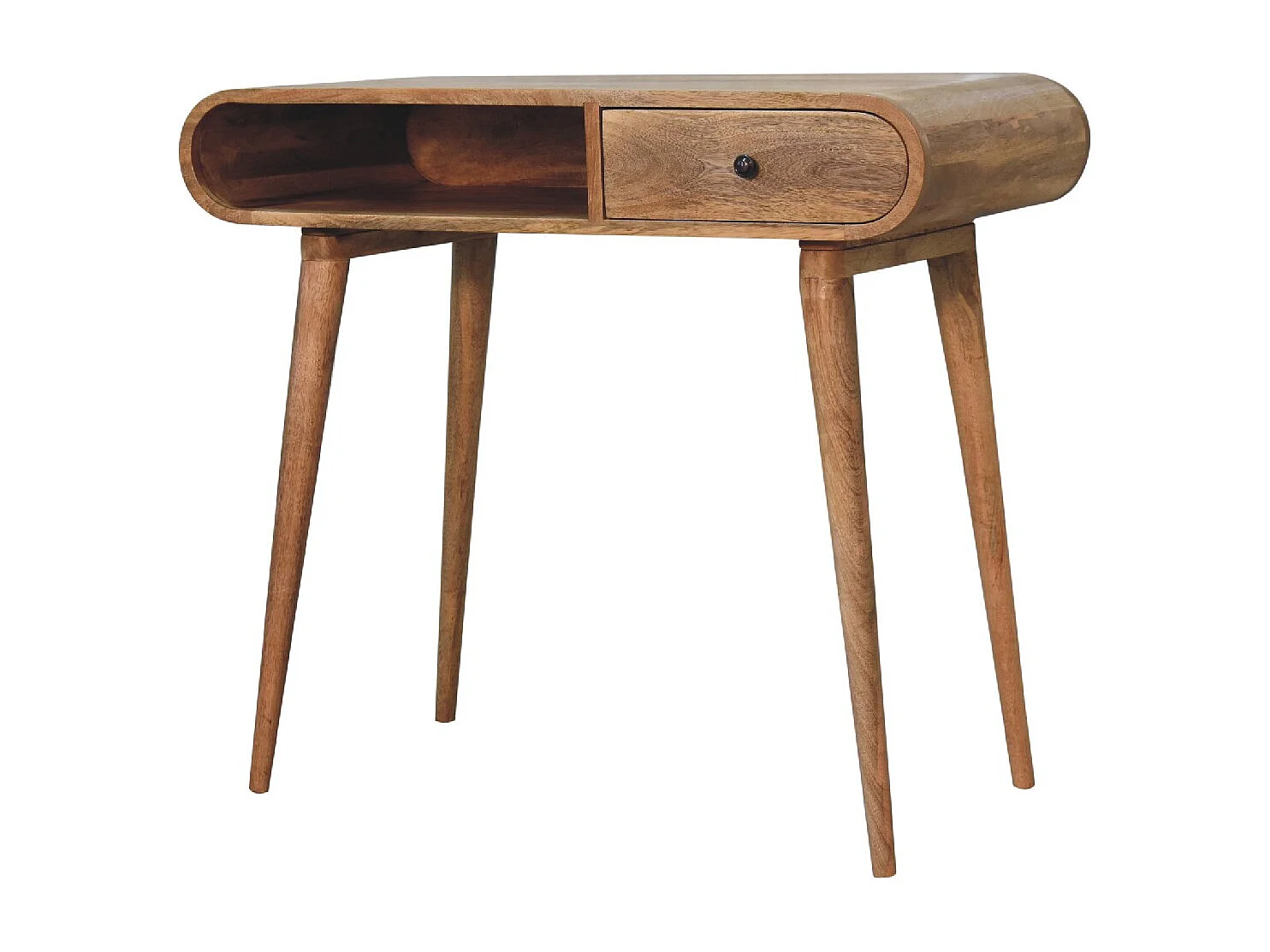 Artisan Furniture Solid Wood Curved Oak-ish Writing Desk