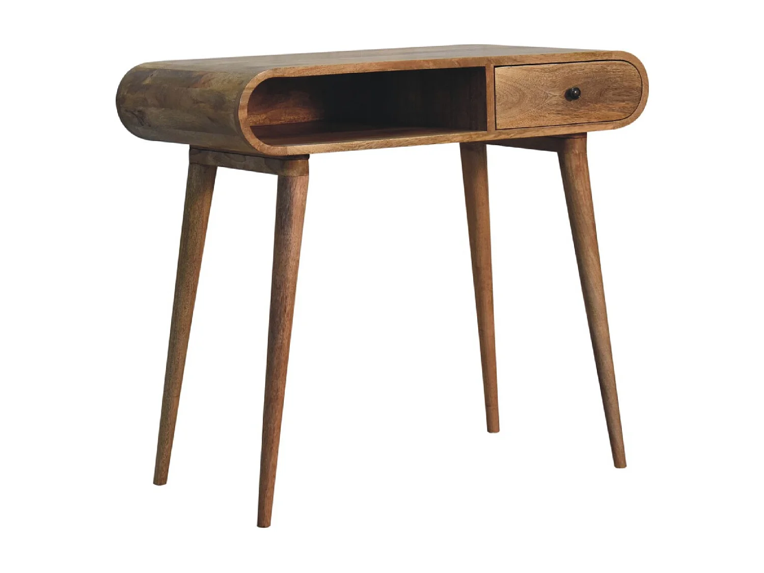 Artisan Furniture Solid Wood Curved Oak-ish Writing Desk