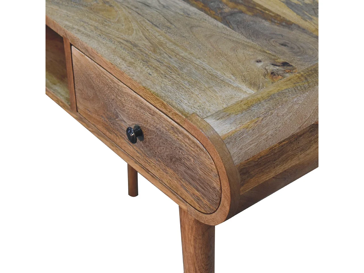 Artisan Furniture Solid Wood Curved Oak-ish Writing Desk