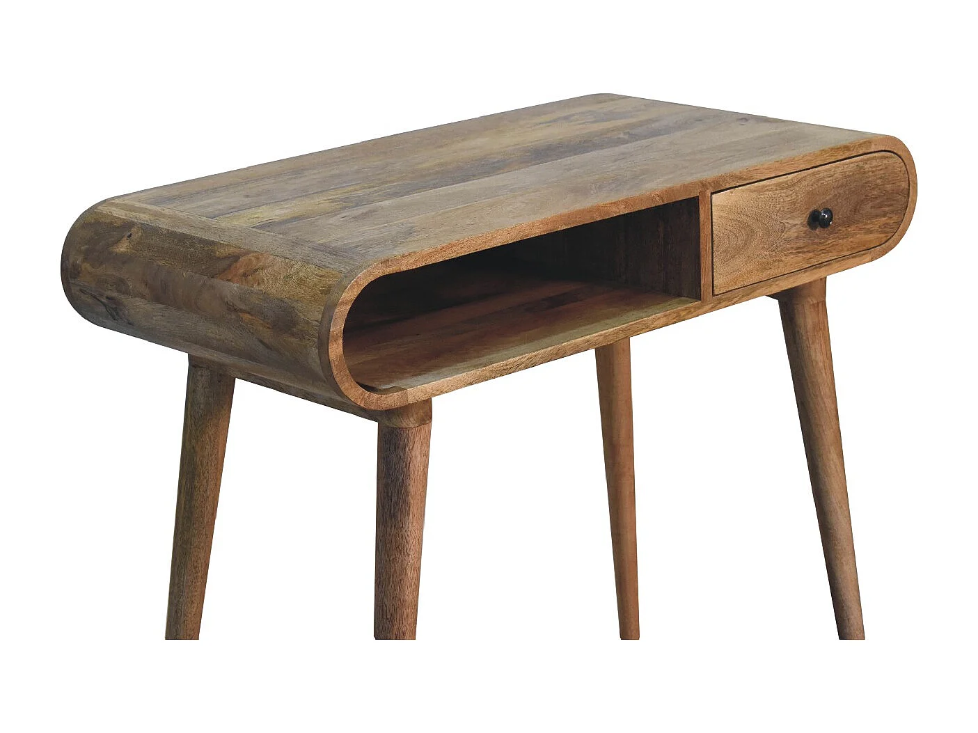 Artisan Furniture Solid Wood Curved Oak-ish Writing Desk