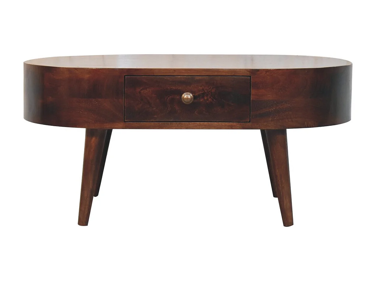 Artisan Furniture Solid Wood California Walnut Rounded Coffee Table