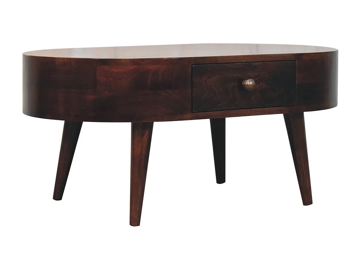 Artisan Furniture Solid Wood California Walnut Rounded Coffee Table