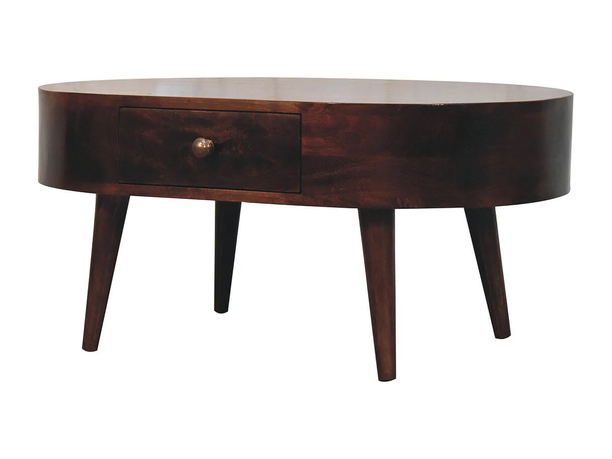 Artisan Furniture Solid Wood California Walnut Rounded Coffee Table