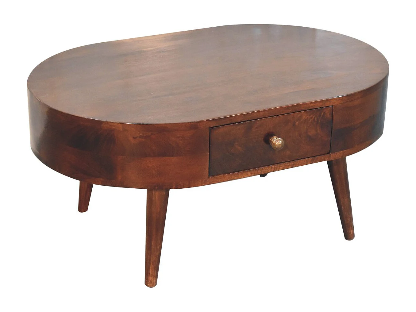 Artisan Furniture Solid Wood California Walnut Rounded Coffee Table