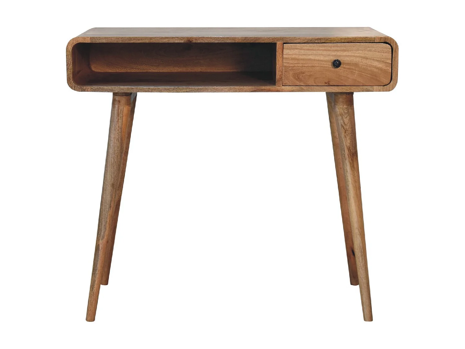 Artisan Furniture Solid Wood Curved Oak-ish Writing Desk