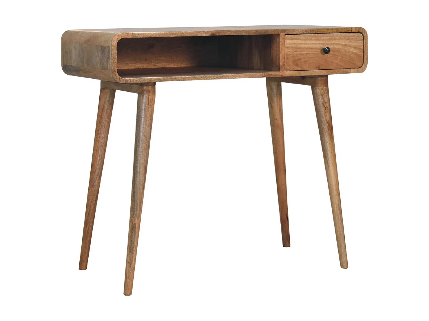 Artisan Furniture Solid Wood Curved Oak-ish Writing Desk