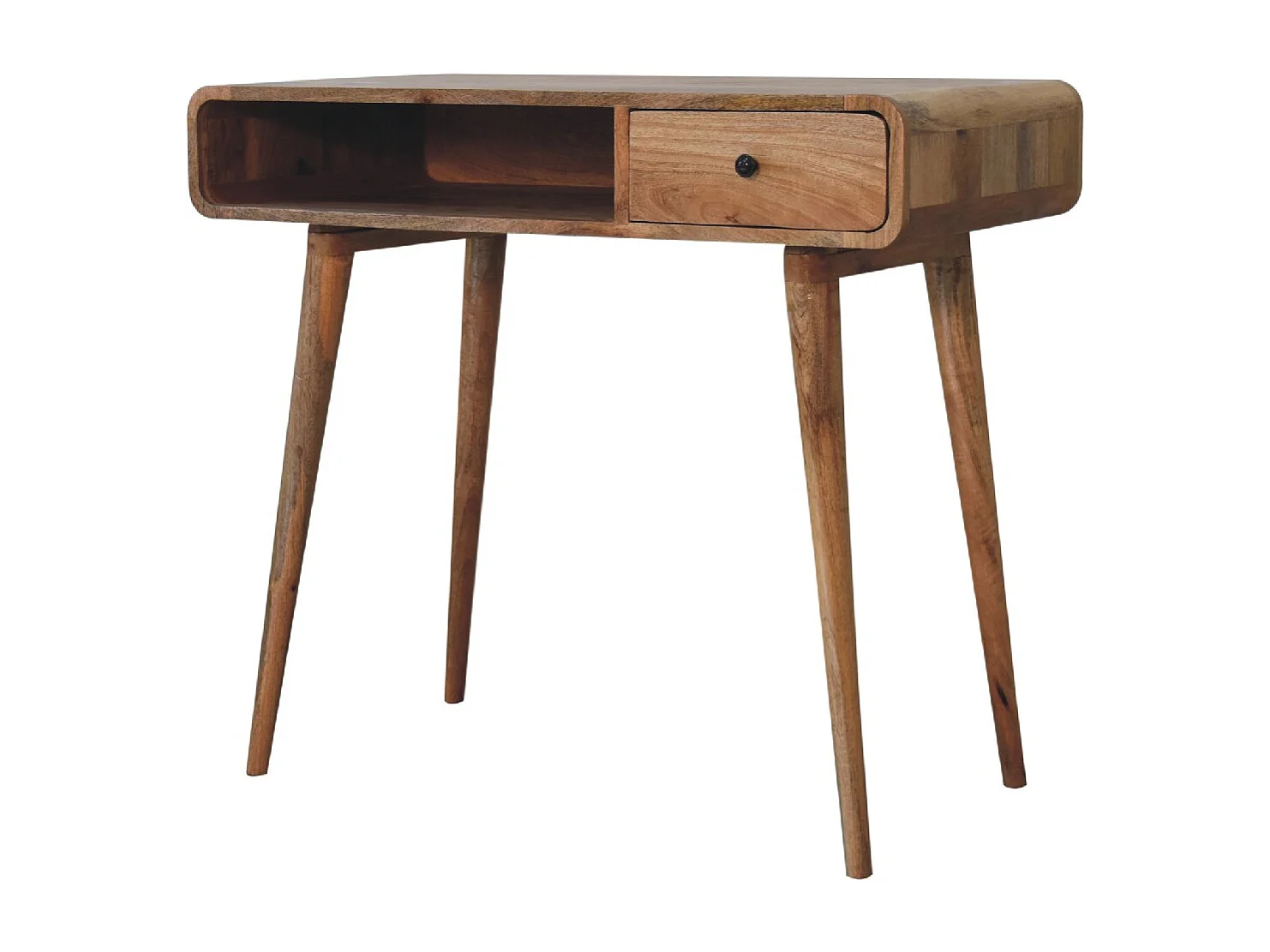 Artisan Furniture Solid Wood Curved Oak-ish Writing Desk
