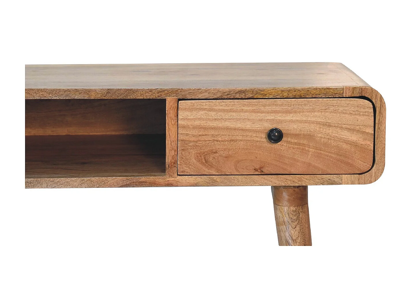 Artisan Furniture Solid Wood Curved Oak-ish Writing Desk