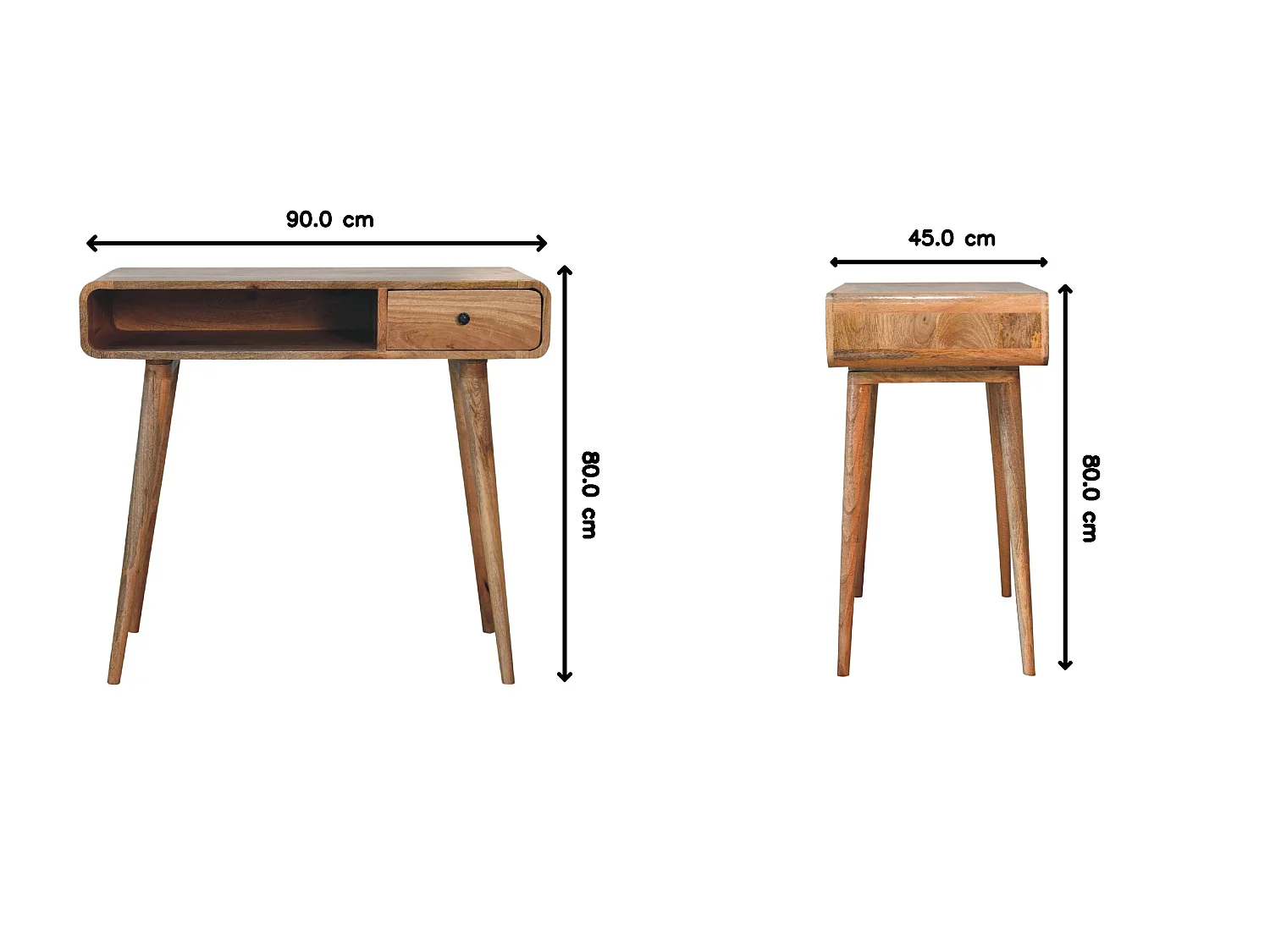 Artisan Furniture Bureau incurvé en bois massif finition chêne clair