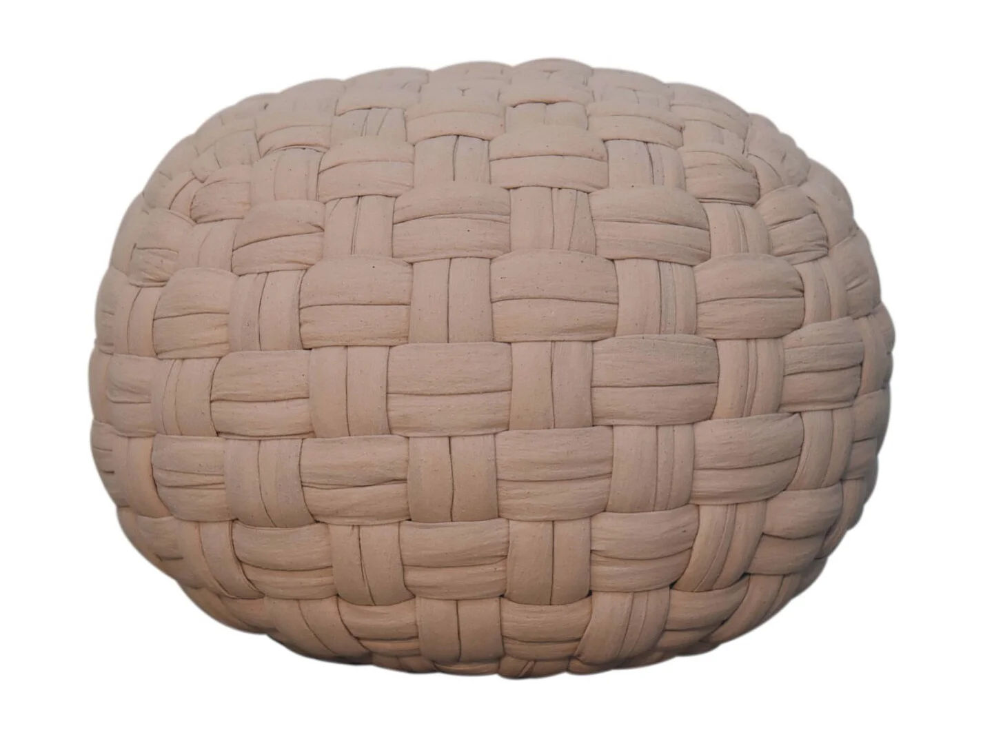 Artisan Furniture Solid Wood Tube Pouffe Cream