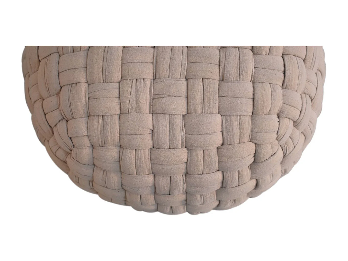 Artisan Furniture Solid Wood Tube Pouffe Cream