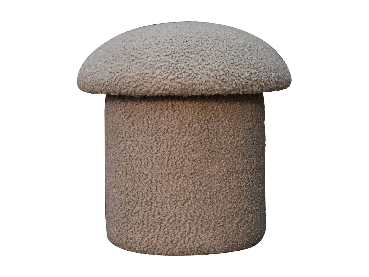 Artisan Furniture Solid Wood Mud Boucle Mushroom Footstool