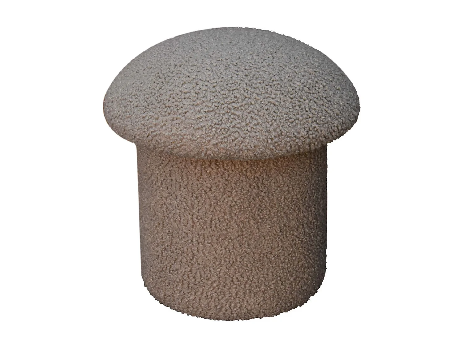 Artisan Furniture Solid Wood Mud Boucle Mushroom Footstool
